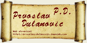 Prvoslav Dulanović vizit kartica